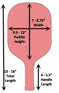 pickleball paddle dimension